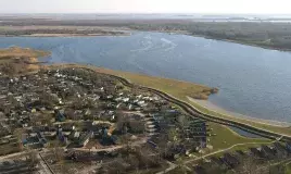 Vue aérienne camping de Lauwersoog