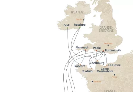 Brittany ferries route map